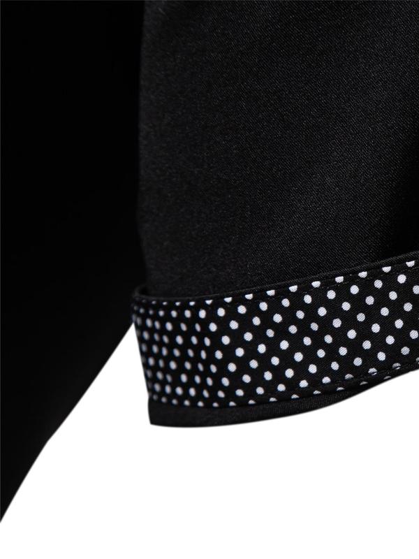 Men's Regular Fit Contrast Polka Dot Print Button Front Shirt, Summer Clothes Casual Short Sleeve Collar Shirt for Summer, Fashion Men's Streetwear Top for Daily Wear