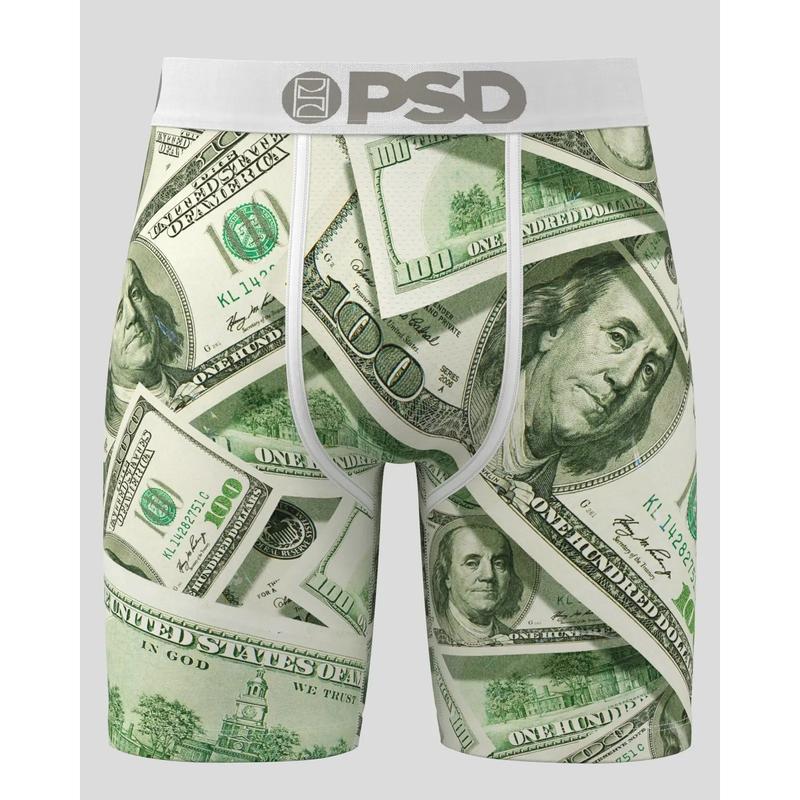 PSD Men's Money Mayhem Boxer Brief - Standard Length 7 Inch Inseam, Moisture-Wicking 4-Way Stretch Fabric