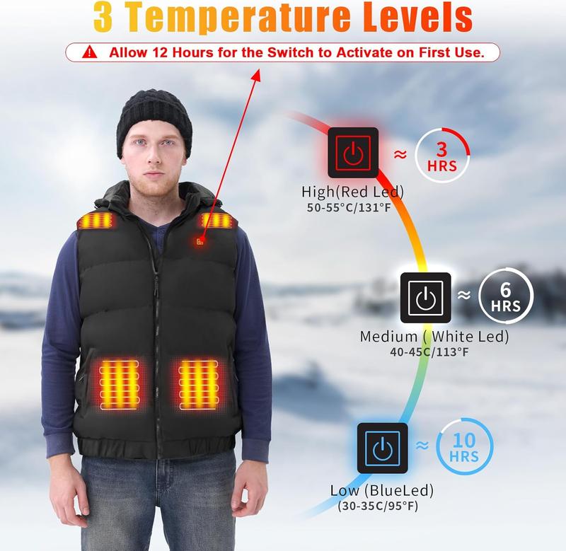  Heated Vest for 2024 Updated WinterHeating Jacket Vest for Men & Women,Lightweight Heating Vest with Battery Pack for WinterOutdoor  Hunting Skiing -Menswear Tops，Black Friday