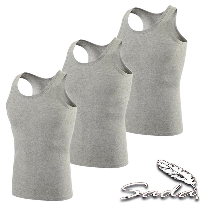 Sada Tank-Top A-Shirt (3pc) 100% Cotton Muscle-Shirt