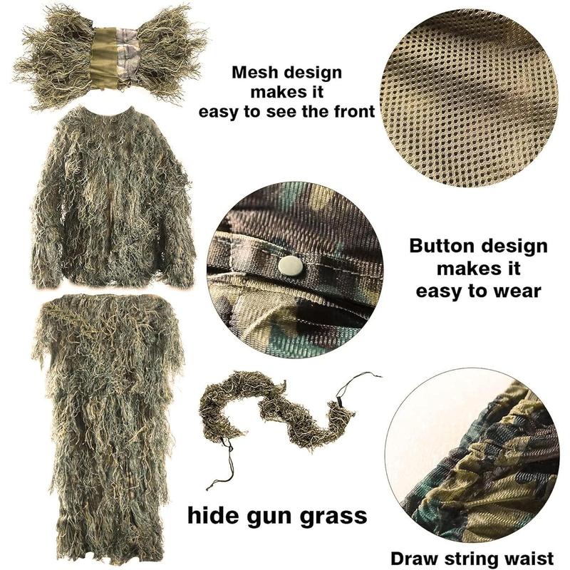 Ghillie Suits Men, Outdoor Camo Hunting Ghillie Suit Costume Clothings