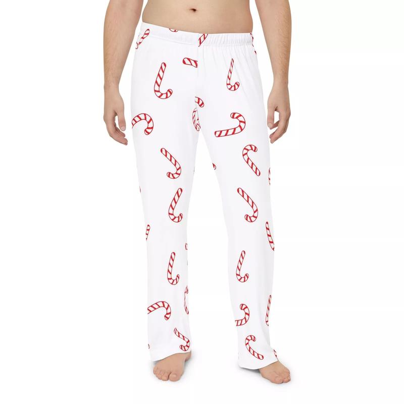 Sweet Candy Cane Family Christmas (Men's) Pajama Pants (AOP), Christmas Gift for Her, Women Pajamas, Unisex Pants, XS-5XL