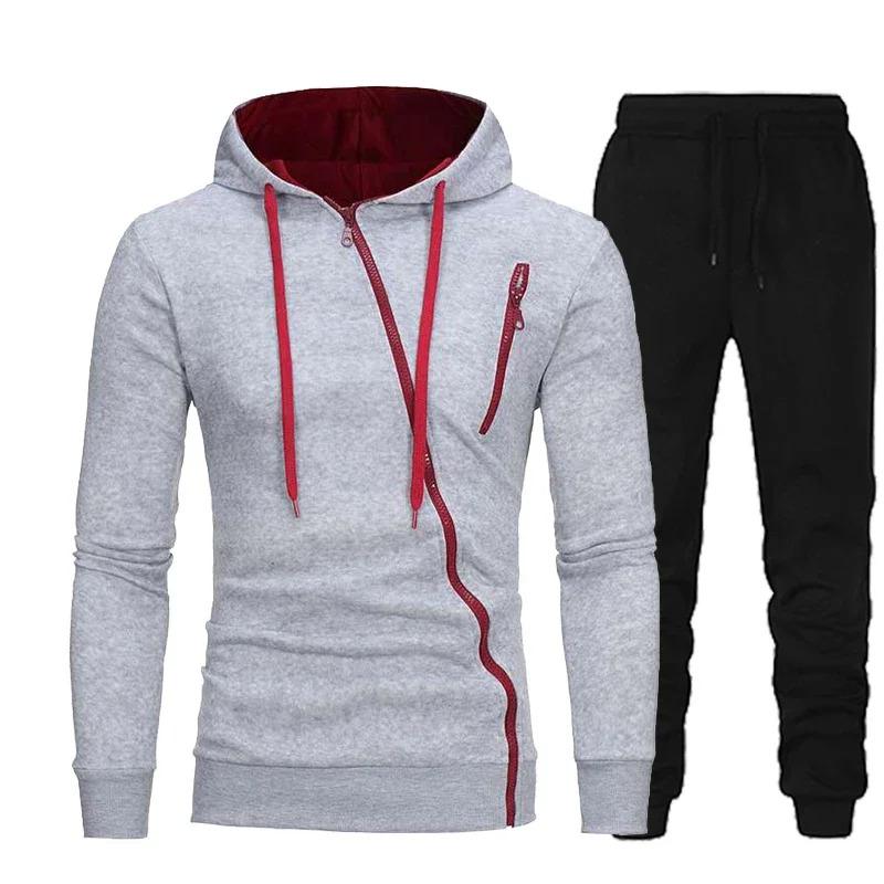 2024 Male Hoodie + Pants 2Pcs Jogging Sports Suit Casual Tracksuit Men Hooded Sweatshirt Outfit Spring Autumn Mens Sets Sportswear Clothing Menswear