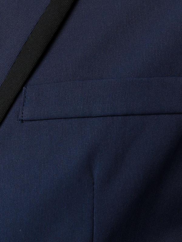 Men's Striped Trim Double Button Shawl Collar Blazer, Business Formal Flap Detail Long Sleeve Suit Jacket for Work Office, Men's Clothing for All Seasons