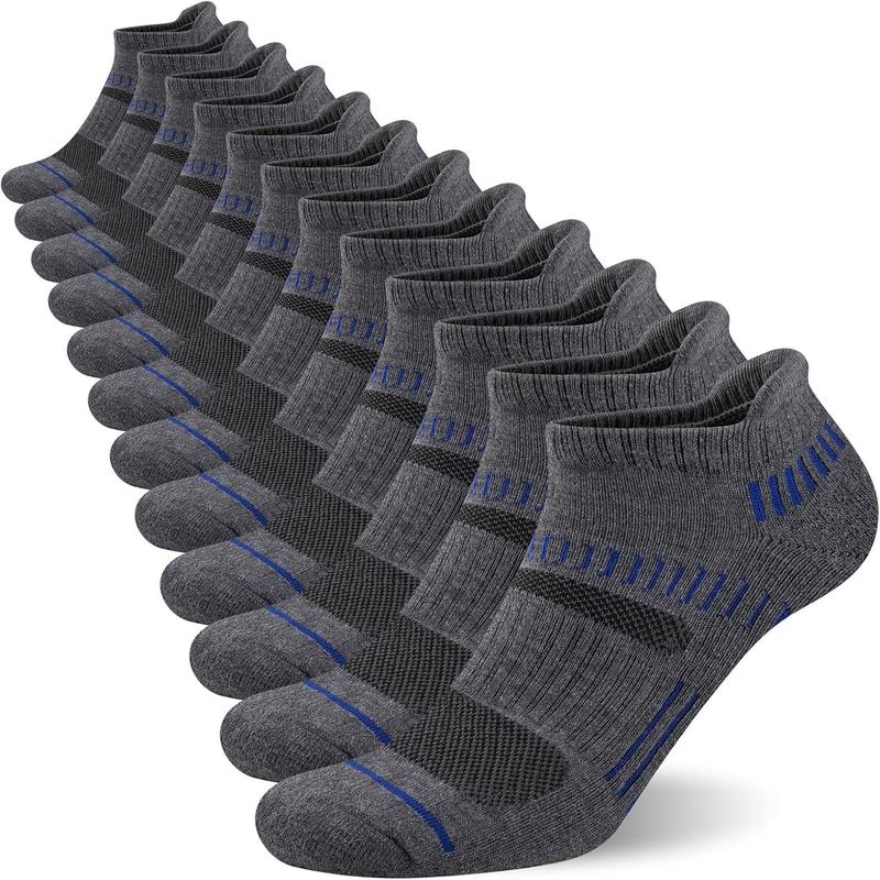 Mens Ankle Socks Athletic Cushioned Breathable Low Cut Tab With Arch Support - 6 Pairs