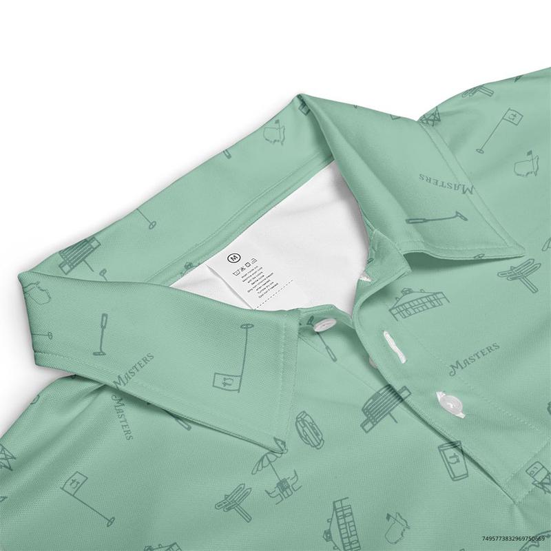 2024 Masters Tech Green Golf Polo Shirt Augusta National All-over Print Men's Polo Lightweight Golfer Gift Golf Player Shirt