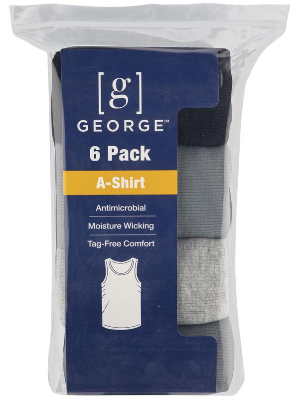 George Men's Assorted A-Shirts, 6-Pack