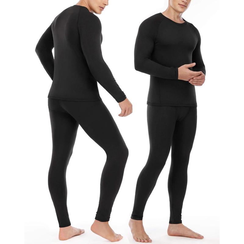 Thermal Underwear for Men: Fleece Lined Long Johns Base Layer Cold Weather Winter Ski Thermals Top and Bottom Set