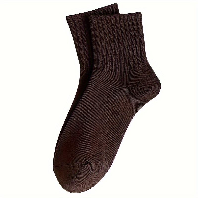 5 Pairs Unisex Fashion Solid Color Crew Socks, Breathable and Comfortable Casual Socks, Suitable for Daily and Outdoor Wear, Suitable for All Seasons