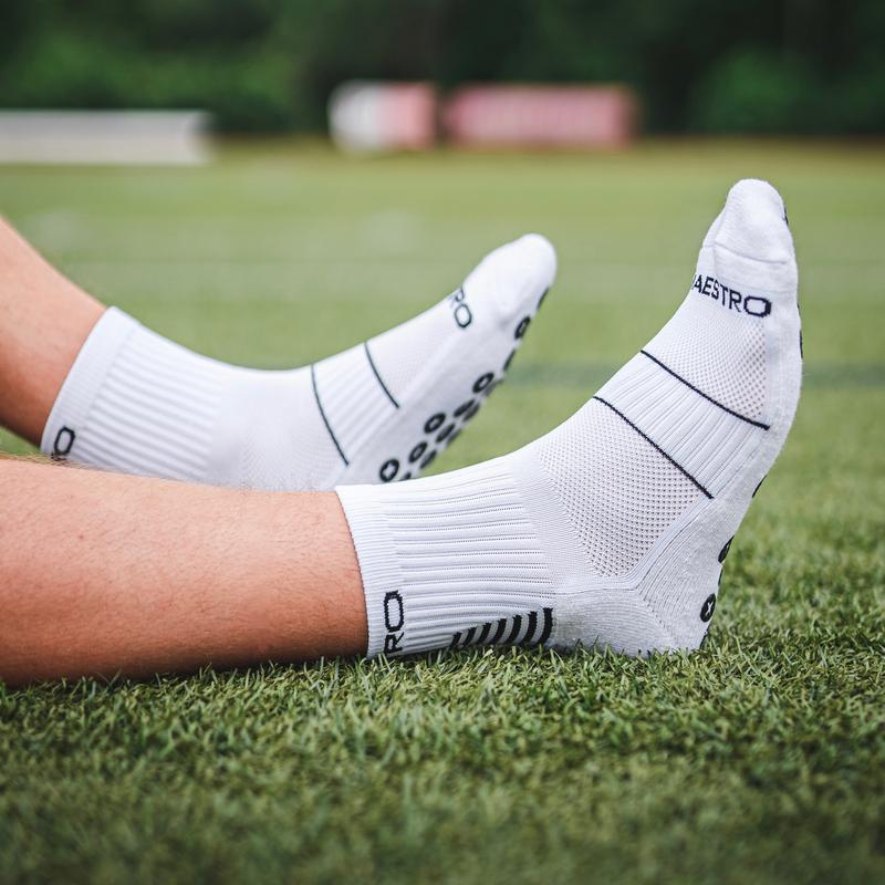 White Maestro Ankle Grip Socks