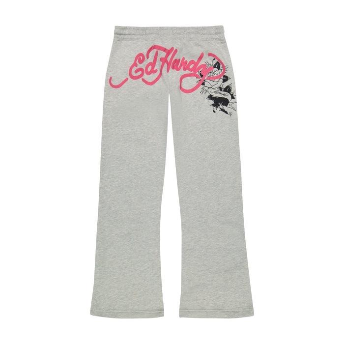 ED HARDY GRAY PINK “rose heart” SET(pants and hoodie) Suits