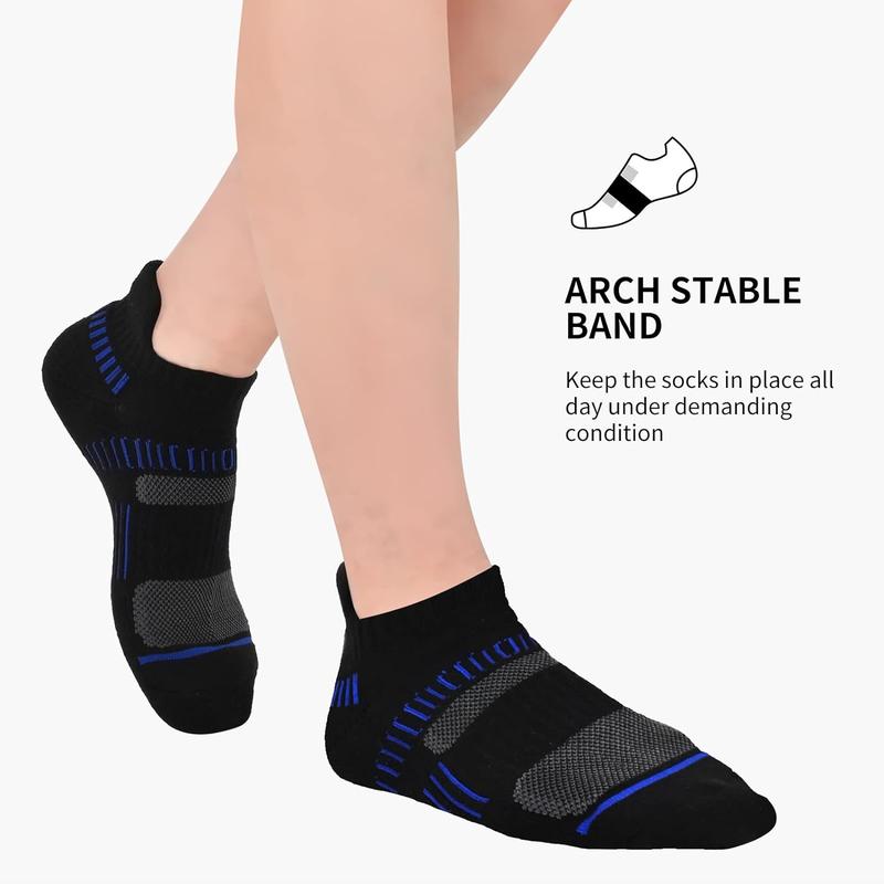 Mens Ankle Socks Athletic Cushioned Breathable Low Cut Tab With Arch Support - 6 Pairs