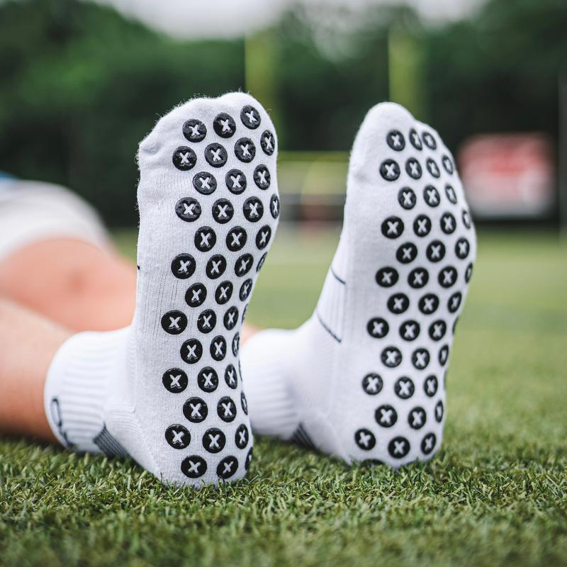 White Maestro Ankle Grip Socks