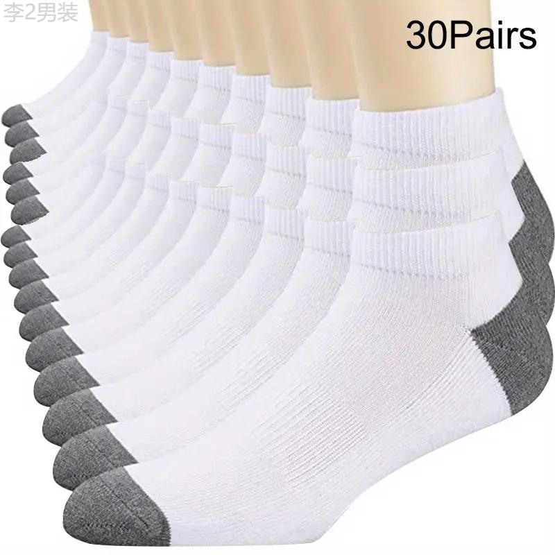 10 20 30 Pairs Men's Fashion Color Block Low Cut Ankle Socks - Breathable, Comfy, Sweat Absorption Socks for Active Men - Soft, Stretchy, Moisture-Wicking, Anti-Odor, Arch Support Socks for Sports, Fitness, and Daily Wear Fabric Menswear  Underwear  Beige