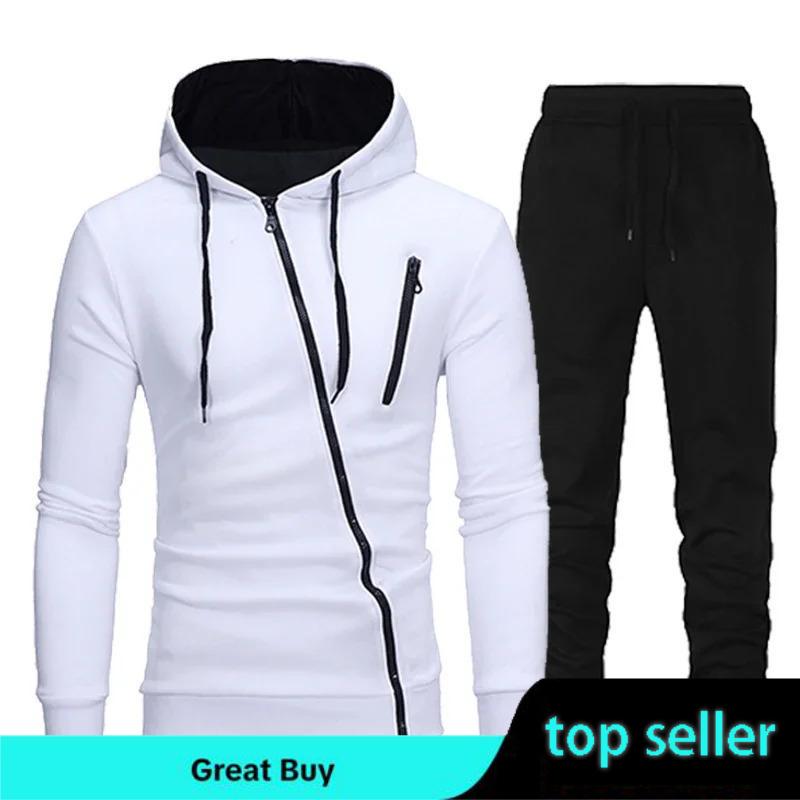 2024 Male Hoodie + Pants 2Pcs Jogging Sports Suit Casual Tracksuit Men Hooded Sweatshirt Outfit Spring Autumn Mens Sets Sportswear Clothing Menswear