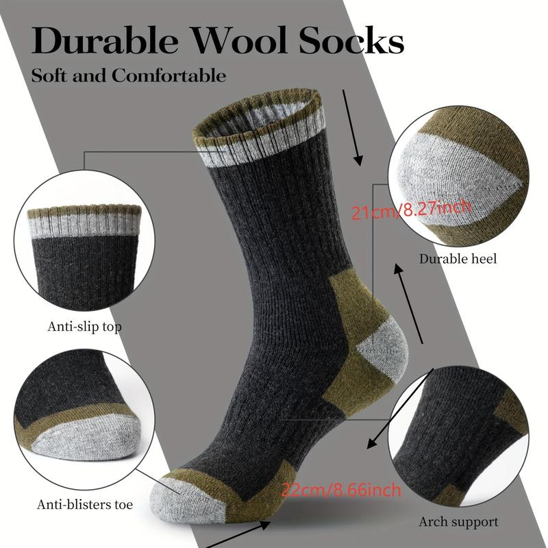 5 Pairs of Men's and Women's Wool Socks, Soft and Warm Casual Mid-Tube Socks, Comfortable and Breathable Sports, Suitable for Indoor and Outdoor