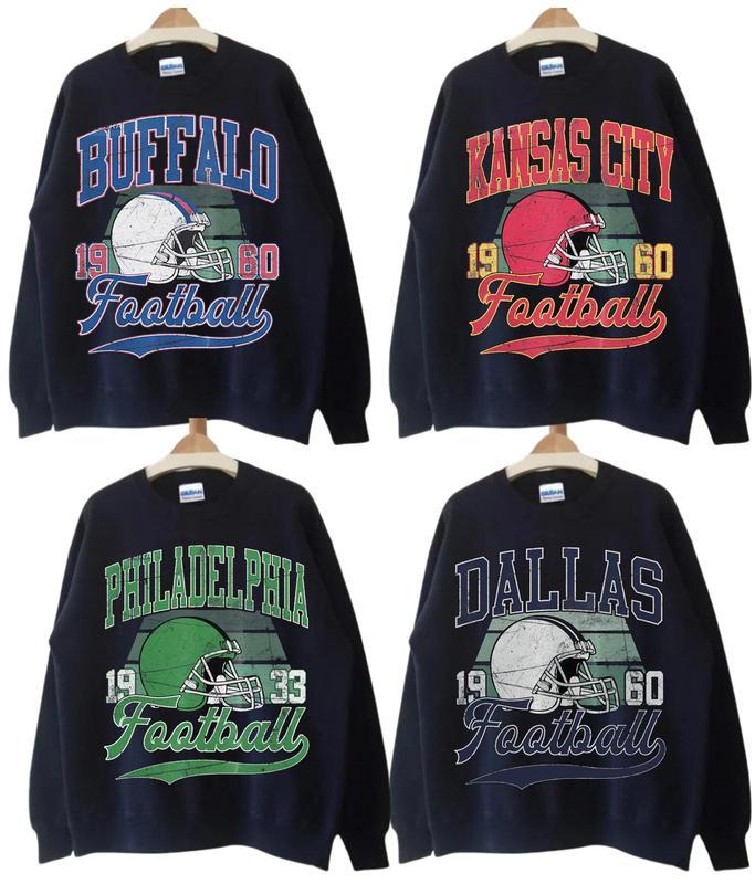 All Teams Football Vintage Style Crewneck Sweatshirt, Vintage All Teams Football Sweatshirt, MV Sweatshirt