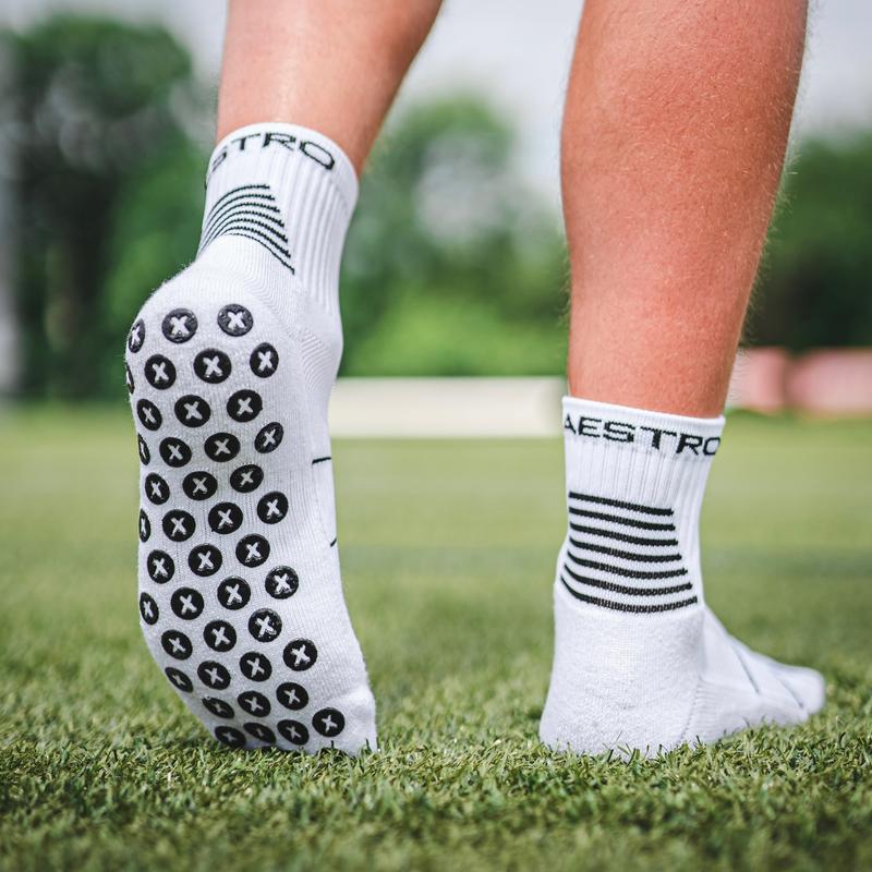 White Maestro Ankle Grip Socks