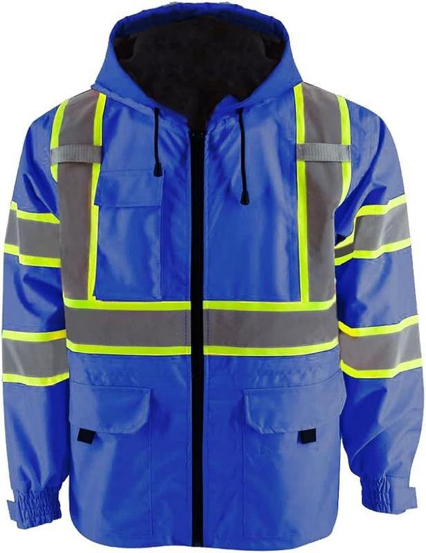 Thermal Reflective Safety Jacket for Women and Men with Pockets and Zipper Front - ANSI ISEA Standard studson  hardhat Outdoor High Visibility Sherpa-Lined Hi-Viz