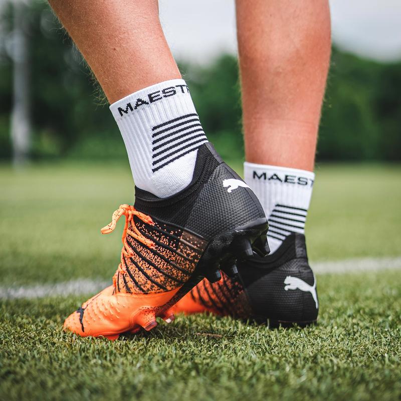 White Maestro Ankle Grip Socks