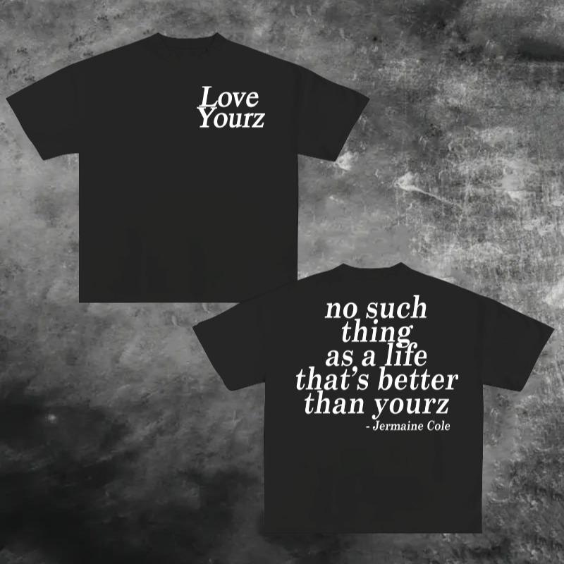 J Cole Dreamville Love Yourz Lyrics Graphic t-Shirt VERSION 2, J Cole T-shirt, Cotton tshirt swap