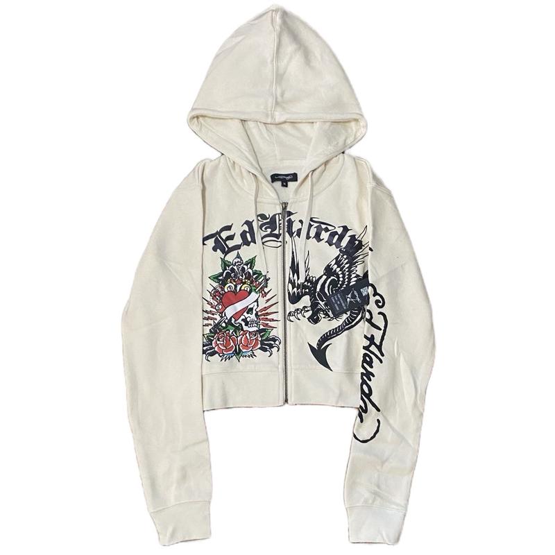 ED HARDY “DRAGON HEART” IVORY SET (Pants & Hoodie)