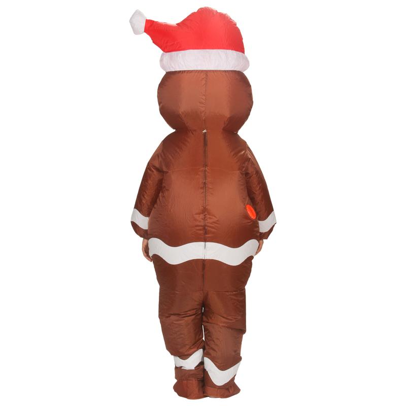 Christmas Inflatable Gingerbread Man Costume Christmas Party Blow-up Costume for Adult Christmas Decor Parade (Gingerbread Man)