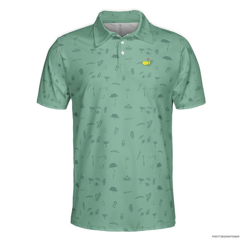 2024 Masters Tech Green Golf Polo Shirt Augusta National All-over Print Men's Polo Lightweight Golfer Gift Golf Player Shirt