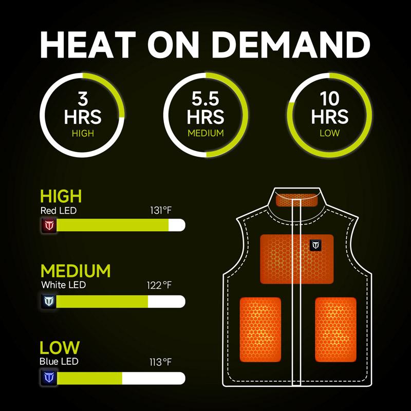 Tidewe ThermCore Men's Heated Vest Double-Sided Polar Fleece Hunting Vest heated jacket mens clothing