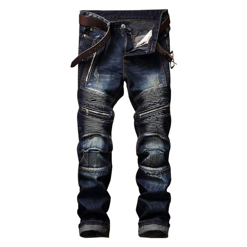 Men's Fashion Ripped Classic Distressed Straight Slim Fit Designer Jeans For Men Denim Pants