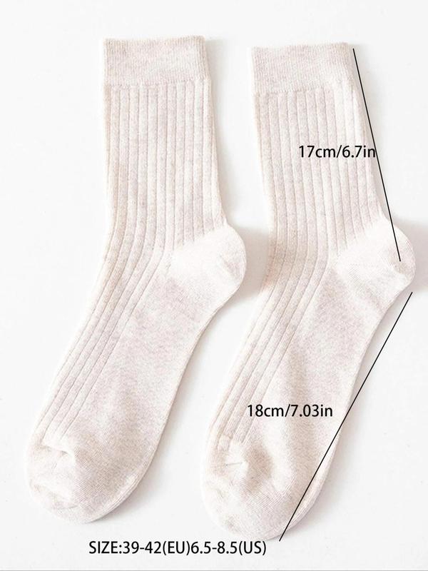 Men's 6 Pairs Textured Solid Crew Socks, Casual Soft Comfy Mid-calf Socks for Daily Wear, Men's Socks for All Seasons