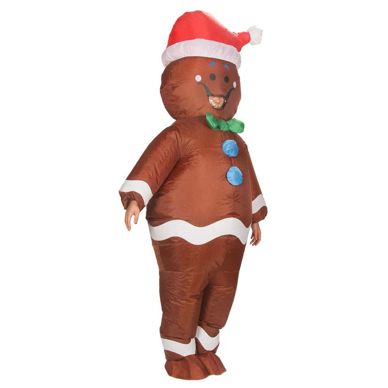 Christmas Inflatable Gingerbread Man Costume Christmas Party Blow-up Costume for Adult Christmas Decor Parade (Gingerbread Man)