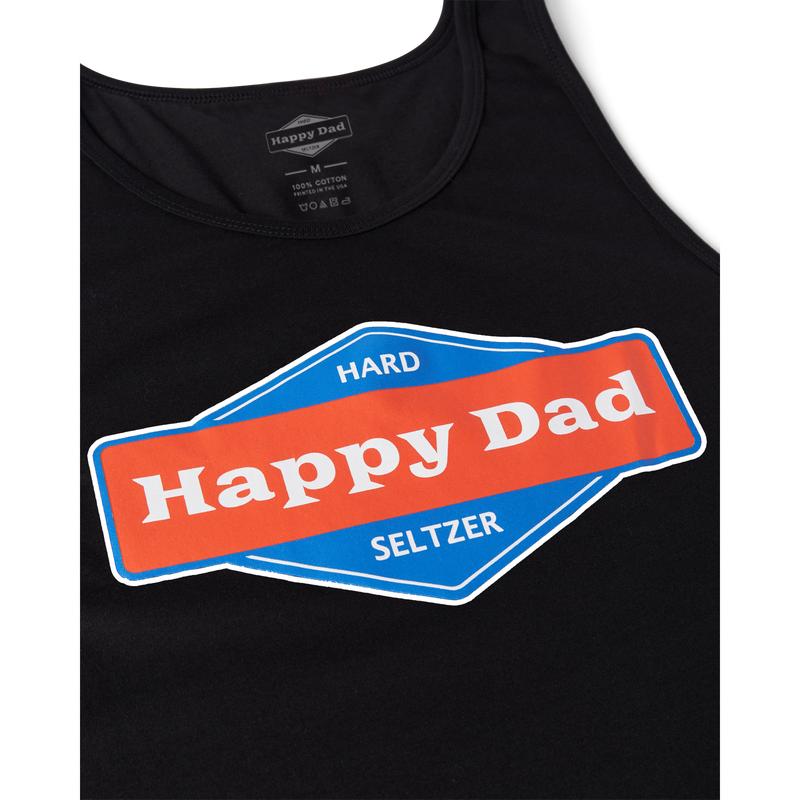 Happy Dad Front Logo Tank Top (Black)