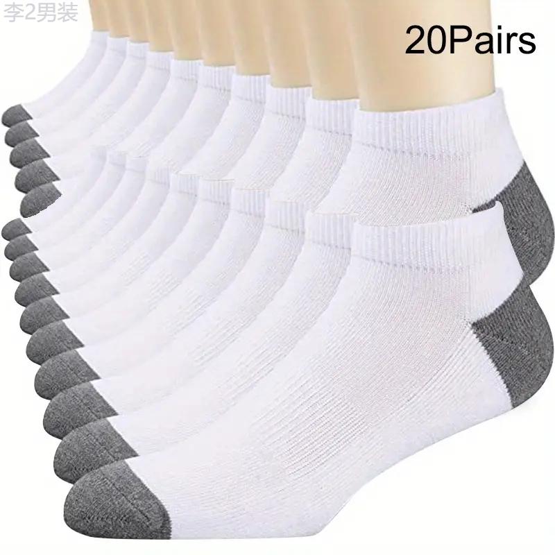 10 20 30 Pairs Men's Fashion Color Block Low Cut Ankle Socks - Breathable, Comfy, Sweat Absorption Socks for Active Men - Soft, Stretchy, Moisture-Wicking, Anti-Odor, Arch Support Socks for Sports, Fitness, and Daily Wear Fabric Menswear  Underwear  Beige