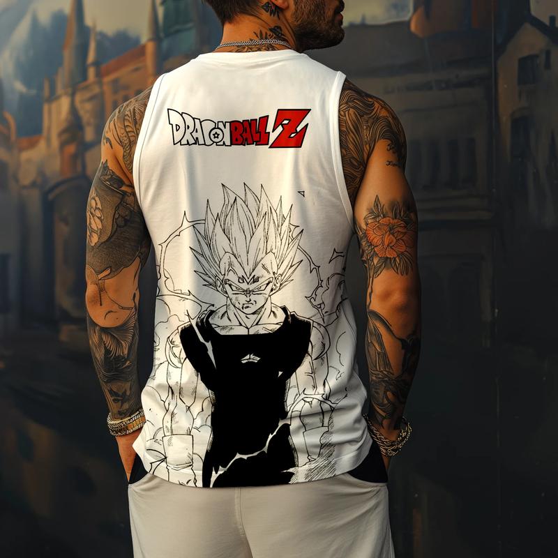 Unisex Dragon Ball Majin Vegeta Print Tank Top, Manga Tank Top For Men, Anime Printed T-shirt, Anime Manga Shirt, DB Gift For Fans, Gift For Anime Lovers, Gift For Him, Gift For Her