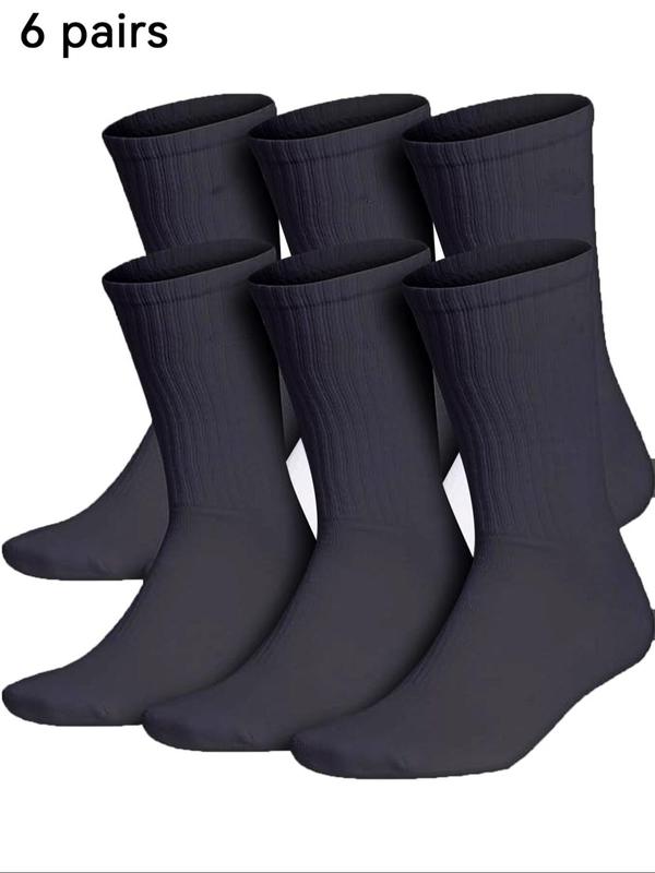 Unisex  Solid Crew Socks, Casual Moisture Wicking Socks, Soft Comfy Breathable Socks for All Seasons Daily Wear