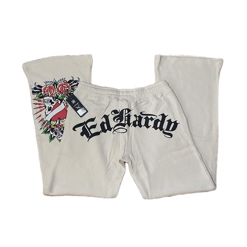 ED HARDY “DRAGON HEART” IVORY SET (Pants & Hoodie)