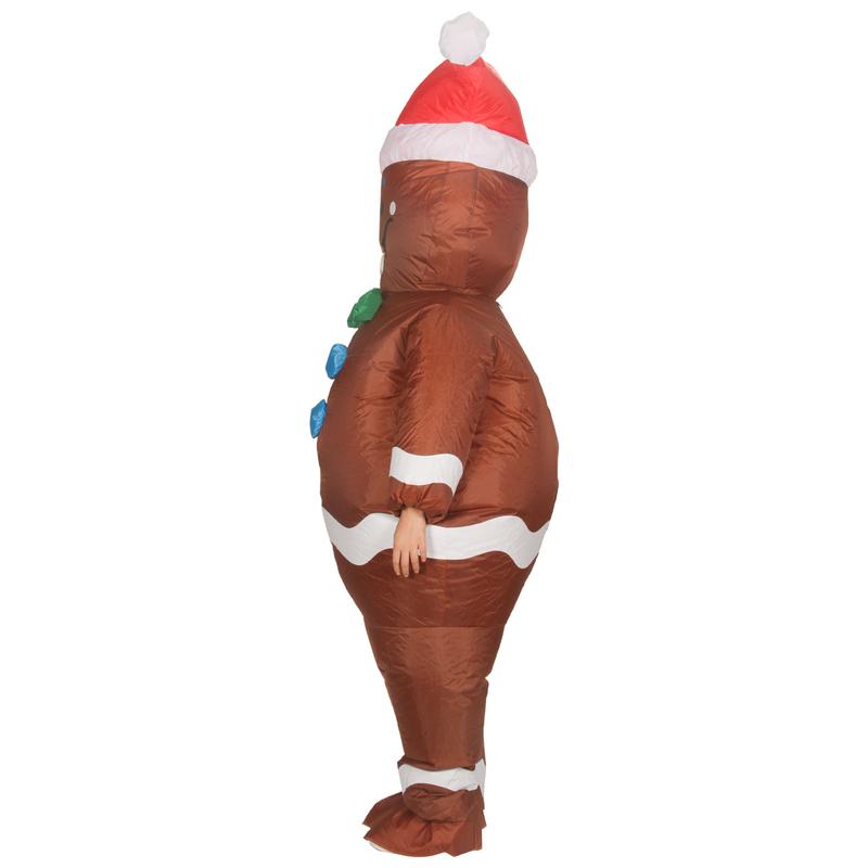 Christmas Inflatable Gingerbread Man Costume Christmas Party Blow-up Costume for Adult Christmas Decor Parade (Gingerbread Man)