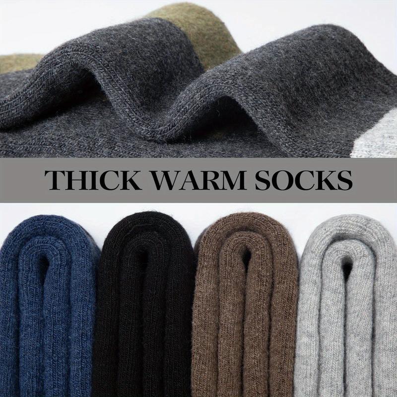 5 Pairs of Men's and Women's Wool Socks, Soft and Warm Casual Mid-Tube Socks, Comfortable and Breathable Sports, Suitable for Indoor and Outdoor