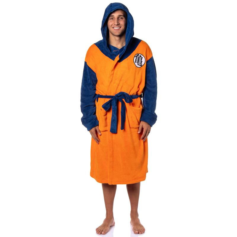 Dragon Ball Z Goku Adult Fleece Hooded Bathrobe for Men And Women Costume Robes