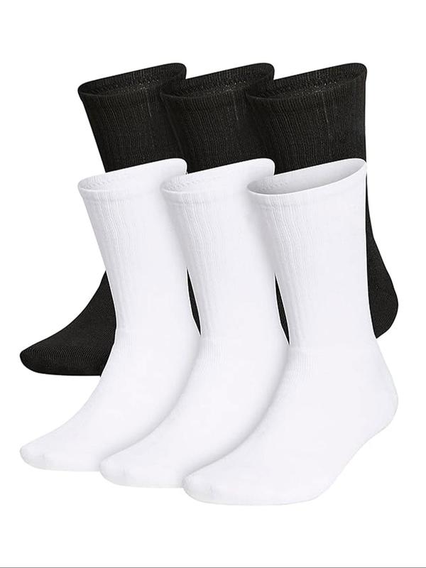 Unisex  Solid Crew Socks, Casual Moisture Wicking Socks, Soft Comfy Breathable Socks for All Seasons Daily Wear