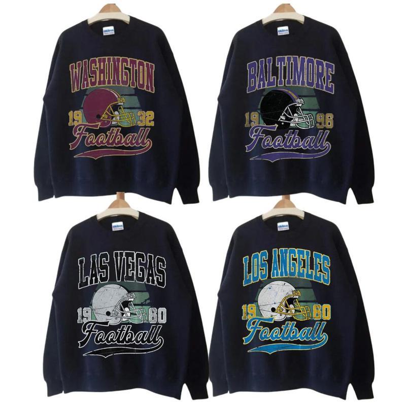 All Teams Football Vintage Style Crewneck Sweatshirt, Vintage All Teams Football Sweatshirt, MV Sweatshirt