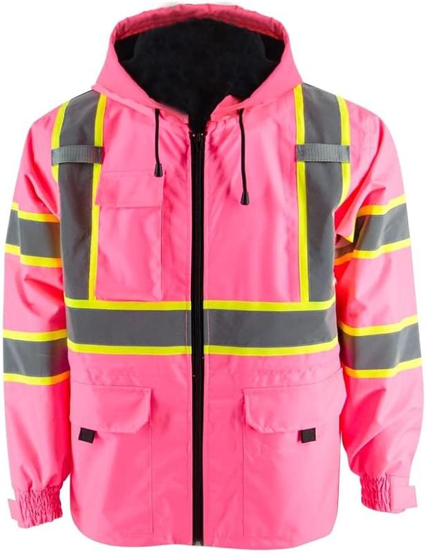 Thermal Reflective Safety Jacket for Women and Men with Pockets and Zipper Front - ANSI ISEA Standard studson  hardhat Outdoor High Visibility Sherpa-Lined Hi-Viz