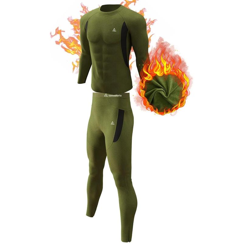 convallaria Thermal Underwear Long Johns Set Mens Winter Hunting Gear Sport Base Layer Bottom Top XS-4XL