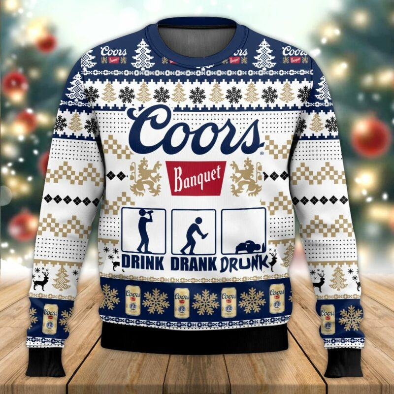 Coors Banquet Drunk Ugly Sweater Ugly Sweater, Christmas Sweater Matching, Christmas Movie Sweater, Family Holiday Ugly Sweater, Christmas Gifts