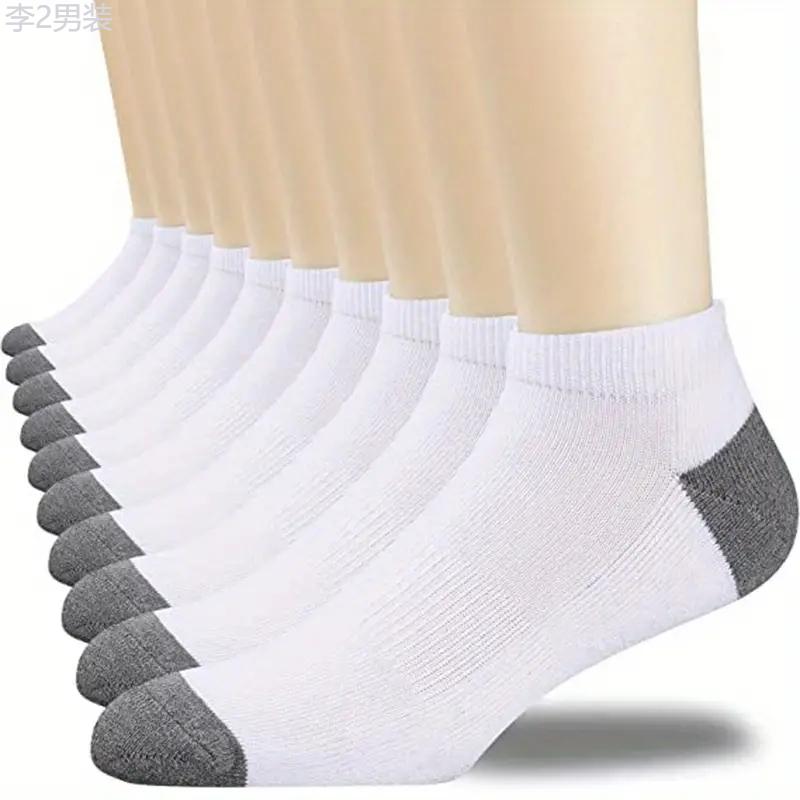 10 20 30 Pairs Men's Fashion Color Block Low Cut Ankle Socks - Breathable, Comfy, Sweat Absorption Socks for Active Men - Soft, Stretchy, Moisture-Wicking, Anti-Odor, Arch Support Socks for Sports, Fitness, and Daily Wear Fabric Menswear  Underwear  Beige