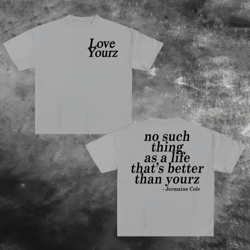 J Cole Dreamville Love Yourz Lyrics Graphic t-Shirt VERSION 2, J Cole T-shirt, Cotton tshirt swap