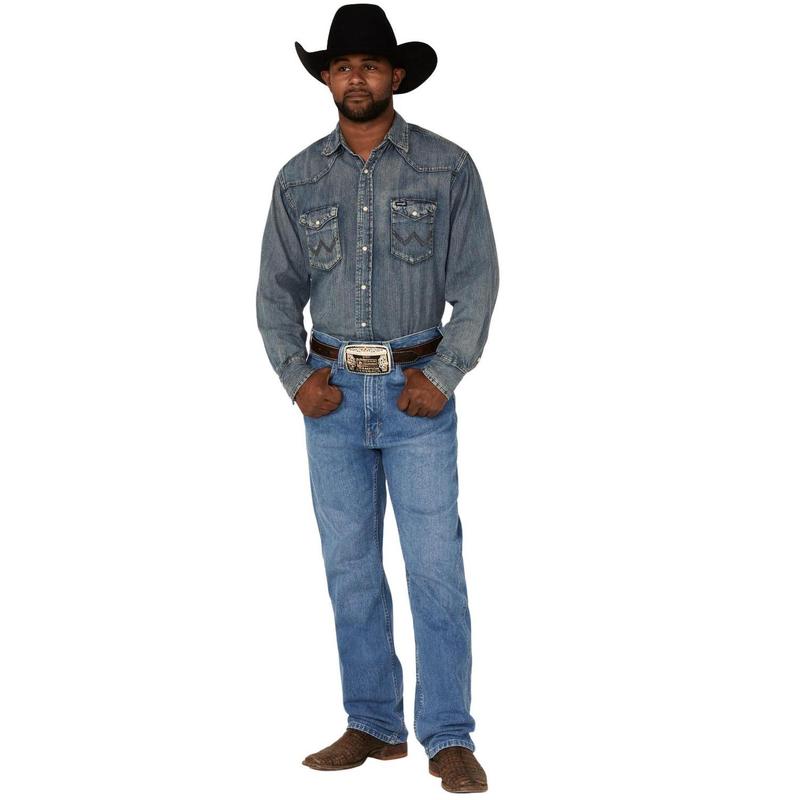 Blue Ranchwear Men's Bronc Rider Light Medium Wash Rigid Regular Straight Jeans - Brsp22j99