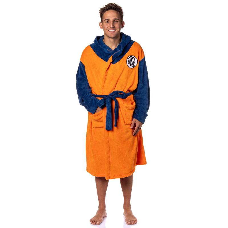 Dragon Ball Z Goku Adult Fleece Hooded Bathrobe for Men And Women Costume Robes