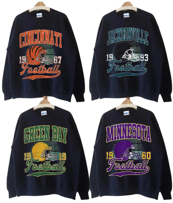 All Teams Football Vintage Style Crewneck Sweatshirt, Vintage All Teams Football Sweatshirt, MV Sweatshirt